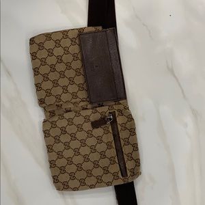 Gucci waist pouch, brown multi, one size